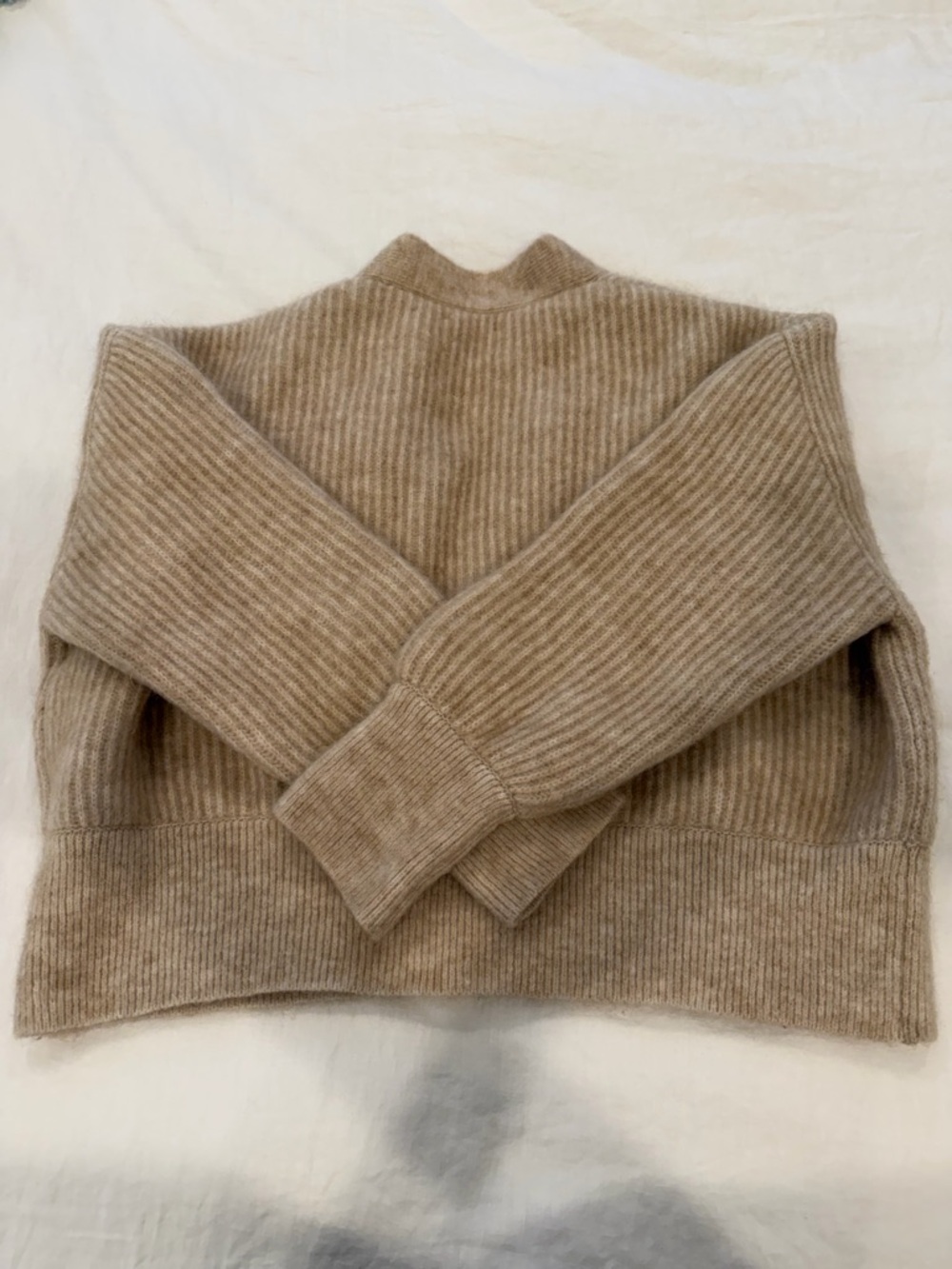 Anine Bing Maxwell Cardigan: mohair, gold buttons, oatmeal - Picture 11 of 13